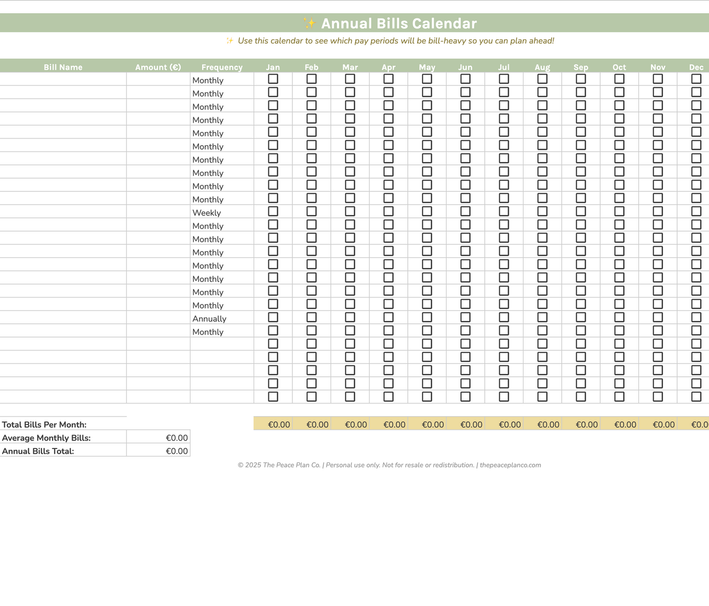 The Payday Budget Planner