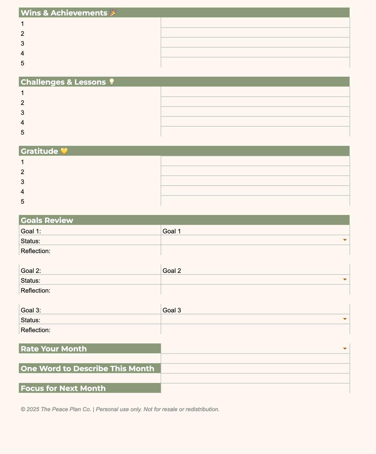 The Monthly Life Overview Planner
