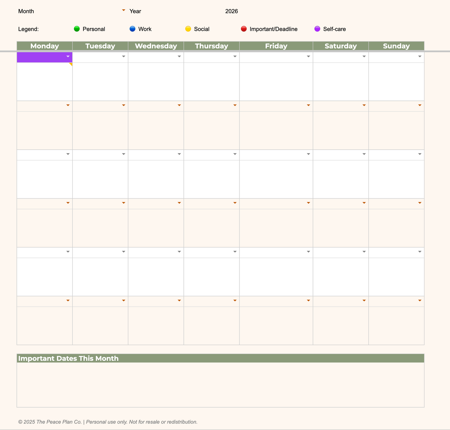 The Monthly Life Overview Planner