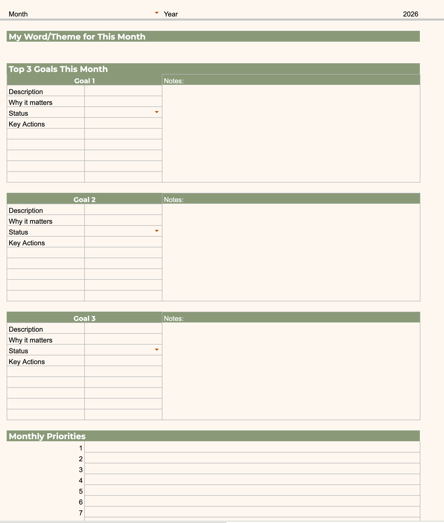The Monthly Life Overview Planner