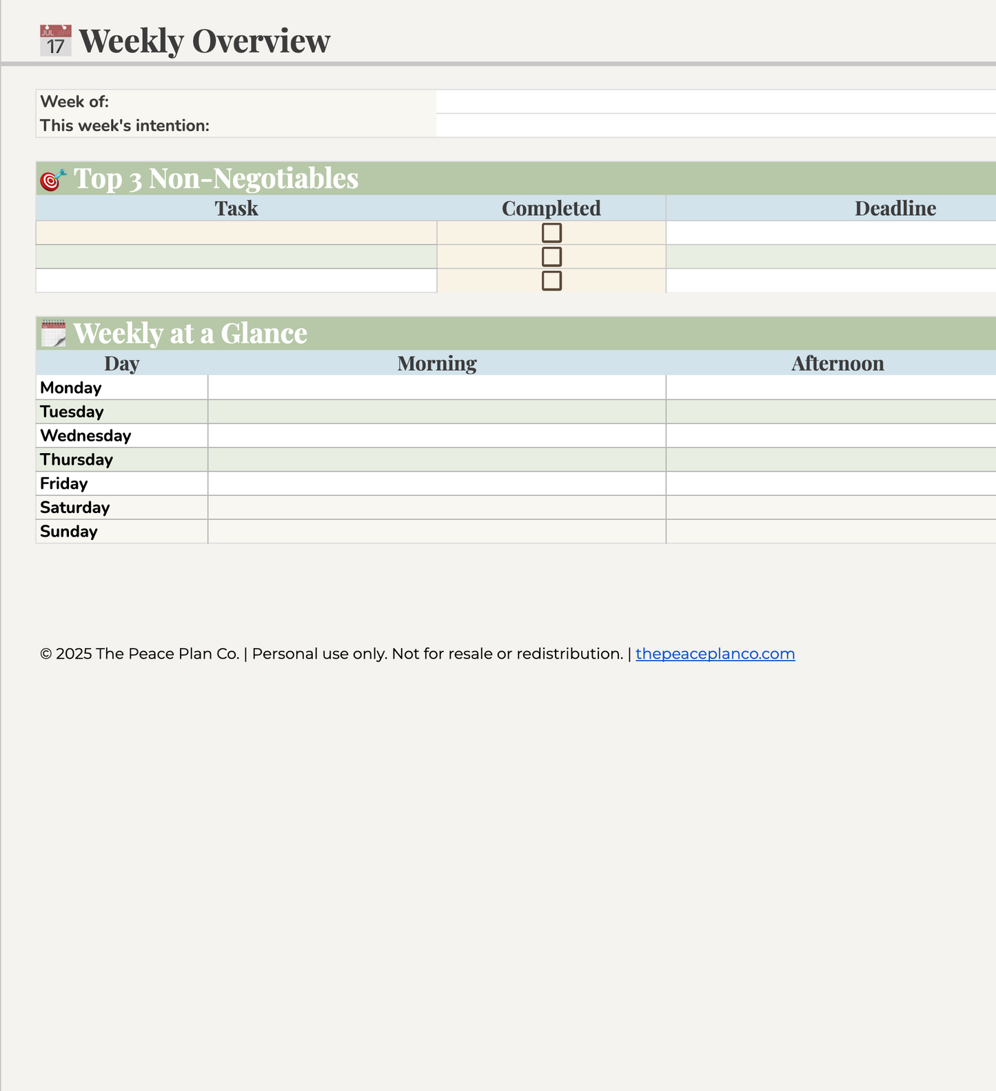The Interactive Daily & Weekly Planner